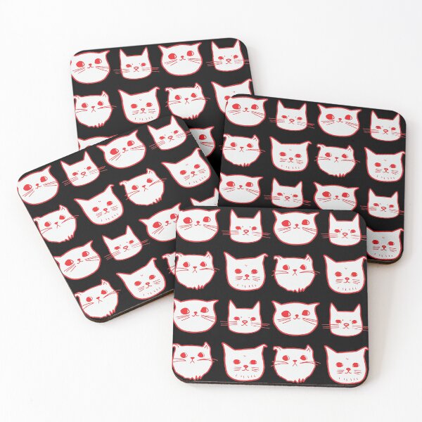 Item preview, 4 Illustrated Cats [Red Outlines] designed and sold by Kids-Playground.