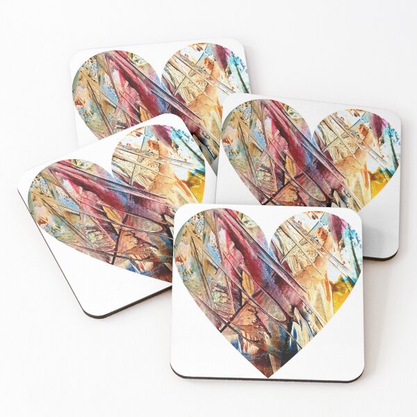 Item preview, whimsical dancing colors abstract heart designed and sold by TitaCris.
