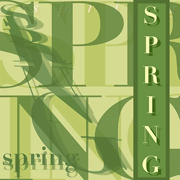 Artwork thumbnail, Spring Green Text Pattern Design by jociart