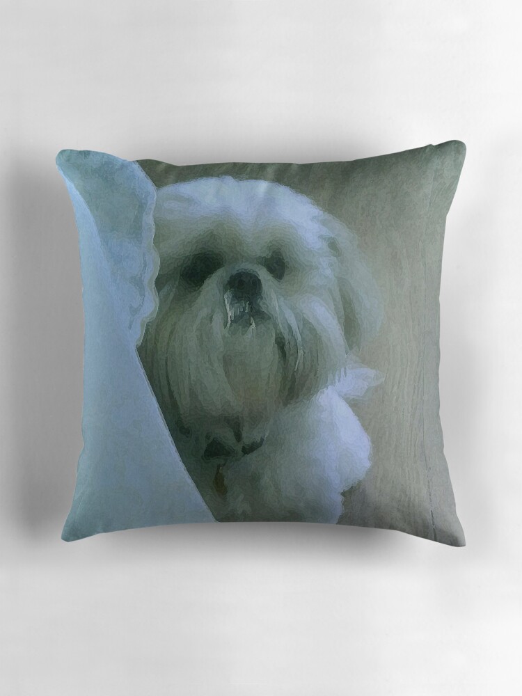 shih tzu christmas pillow