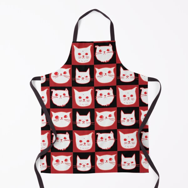 Item preview, 4 Illustrated Cats [Red and Black Squared] designed and sold by Kids-Playground.