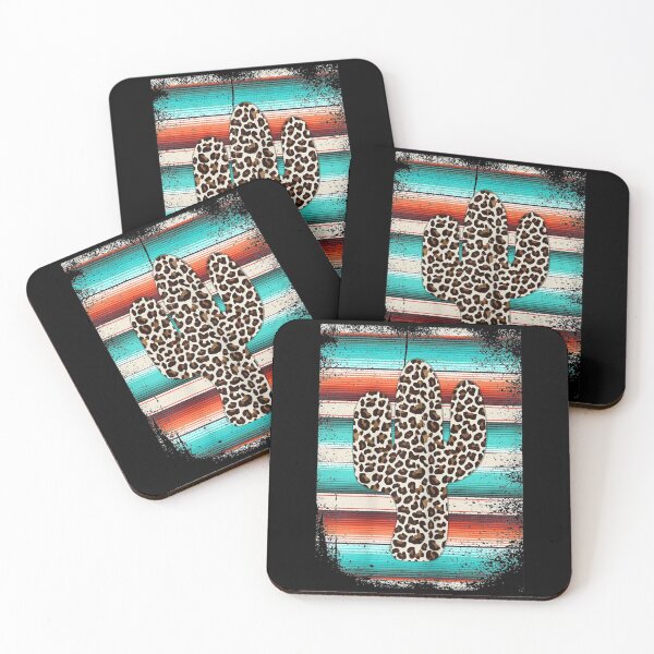 Item preview,  Funny Leopard Cactus Serape Cactus print Turquoise  designed and sold by PinkieSalter.