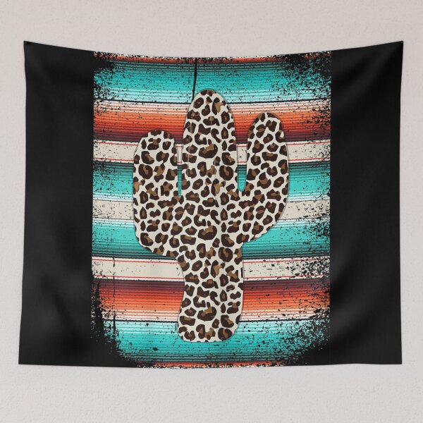 Item preview,  Funny Leopard Cactus Serape Cactus print Turquoise  designed and sold by PinkieSalter.