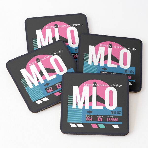 Item preview, Milos, Greece (MLO) Airport Code Baggage Tag designed and sold by SLAG-Creative.