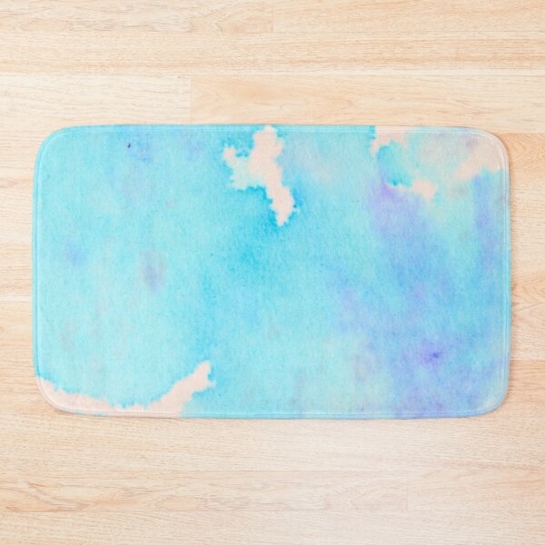 Item preview, Aqua Blue Watercolor Ink Patches Abstract Pattern designed and sold by hearthearts.