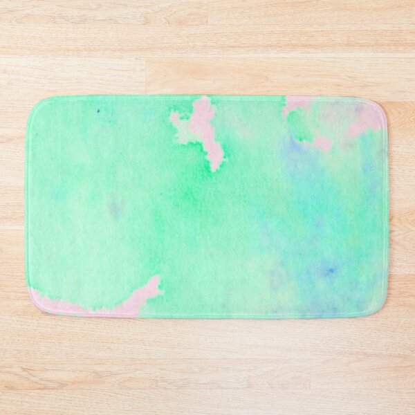 Item preview, Pale Pastel Mint Green Watercolor Ink Patches Abstract Pattern designed and sold by hearthearts.