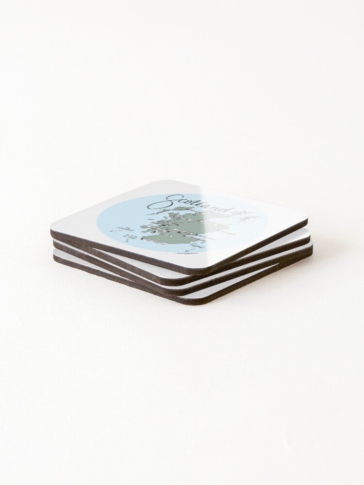 Thumbnail 4 of 5, Coasters (Set of 4), Scotland - Map designed and sold by Rousalie.