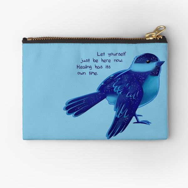 "Healing Has its Own Time" Bird Zipper Pouch
