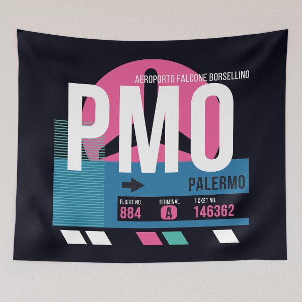 Item preview, Palermo, Italy (PMO) Airport Code Baggage Tag designed and sold by SLAG-Creative.