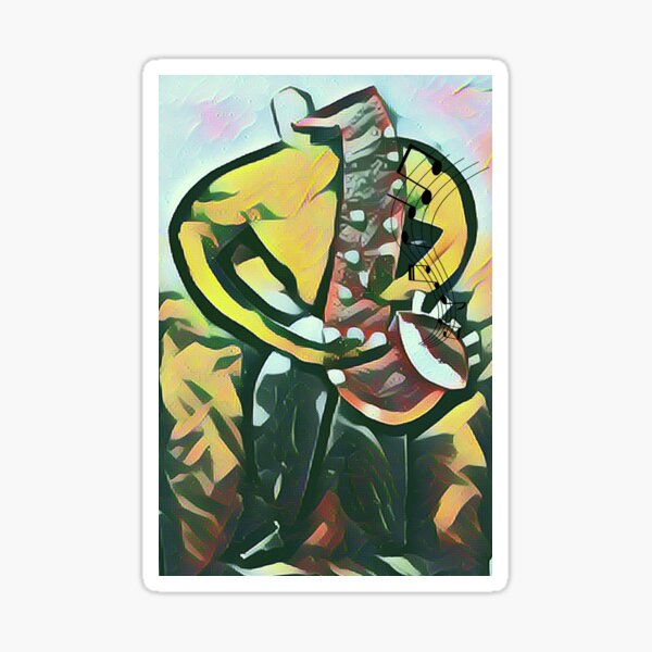 Saxophonist Saxophoning version 2 Sticker
