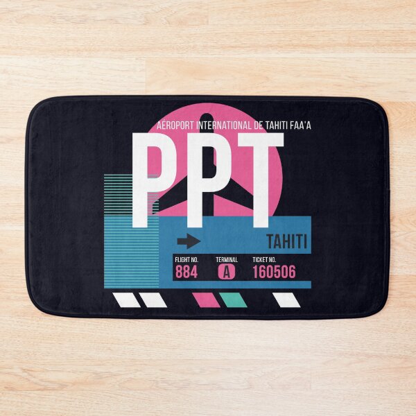 Item preview, Tahiti, French Polynesia (PPT) Airport Code Baggage Tag designed and sold by SLAG-Creative.