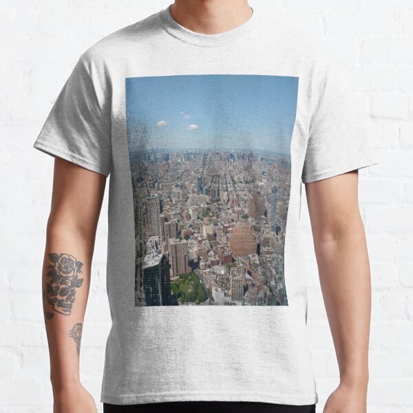 New York City, Manhattan, Brooklyn, New York, streets, buildings, skyscrapers, cars, pedestrians, #NewYorkCity, #Manhattan, #Brooklyn, #NewYork, #streets, #buildings, #skyscrapers, #cars, #pedestrians Classic T-Shirt