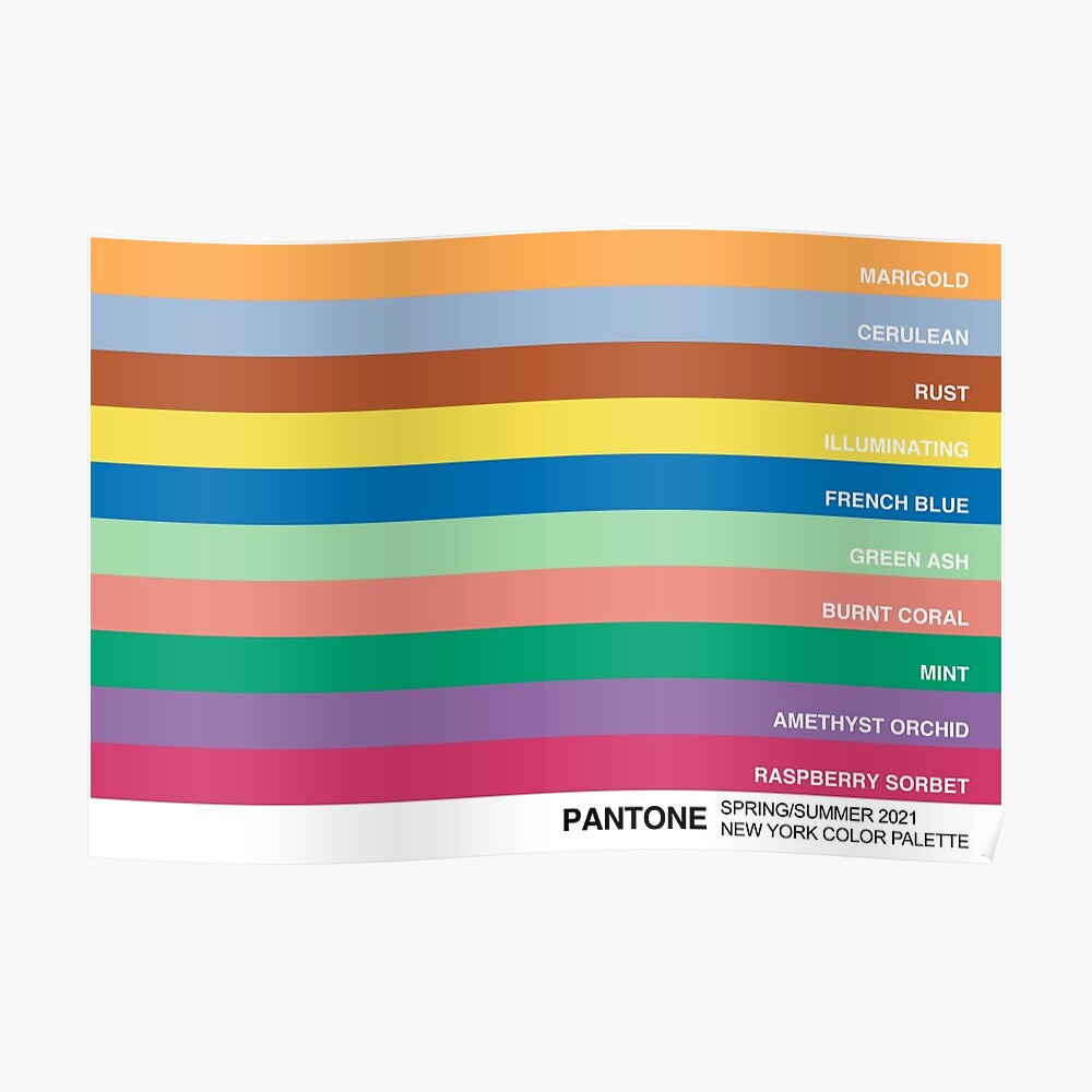New York Fashion Week Color Palette Spring Summer 21 Pantone 10 Colors With Labels Sticker By Casacolori Redbubble