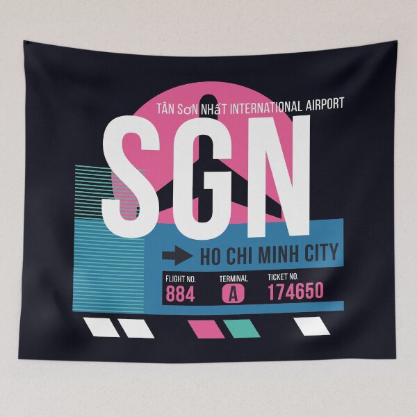 Item preview, Ho Chi Minh City, Vietnam (SGN) Airport Code Baggage Tag designed and sold by SLAG-Creative.