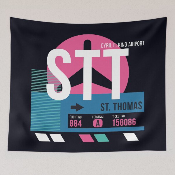Item preview, Saint Thomas, US Virgin Islands (STT) Airport Code Baggage Tag designed and sold by SLAG-Creative.