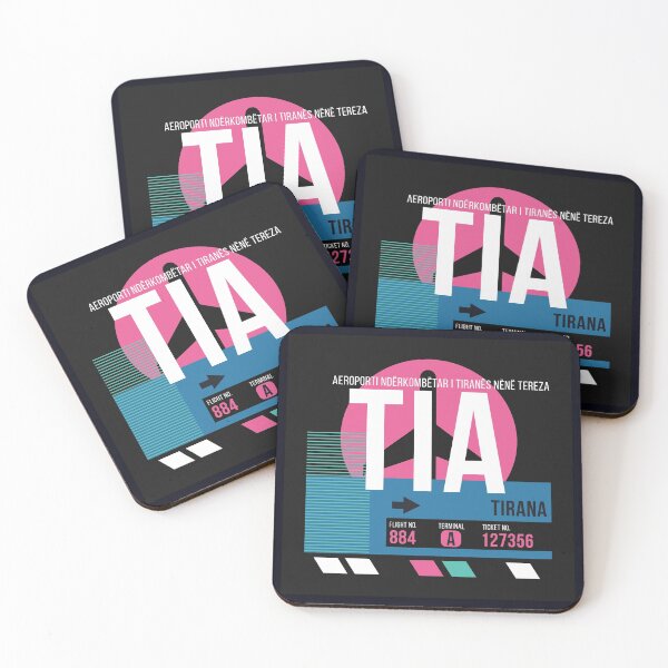 Item preview, Etiqueta de equipaje con código de aeropuerto de Tirana, Albania (TIA) designed and sold by SLAG-Creative.