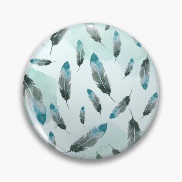 Item preview, Plumas verdes azules en la acuarela del viento designed and sold by Le Moonie.