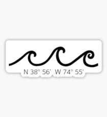 Cape May NJ Coordinates Sticker