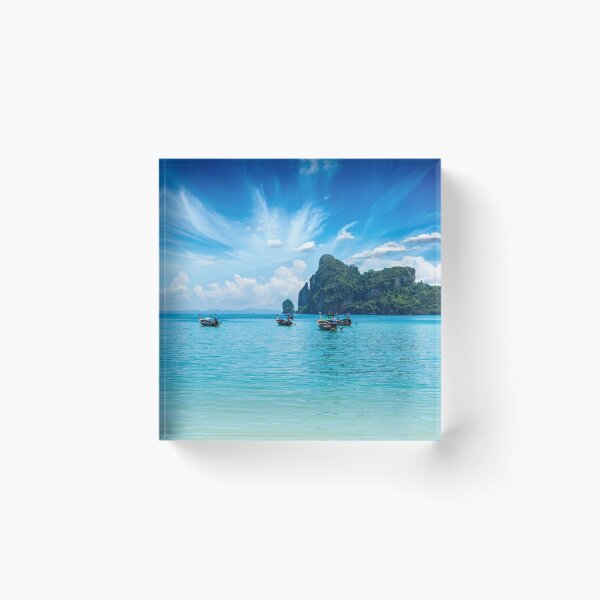 Item preview, Long Tail Boat On The Sea With Blue Sky designed and sold by JTS STORE.
