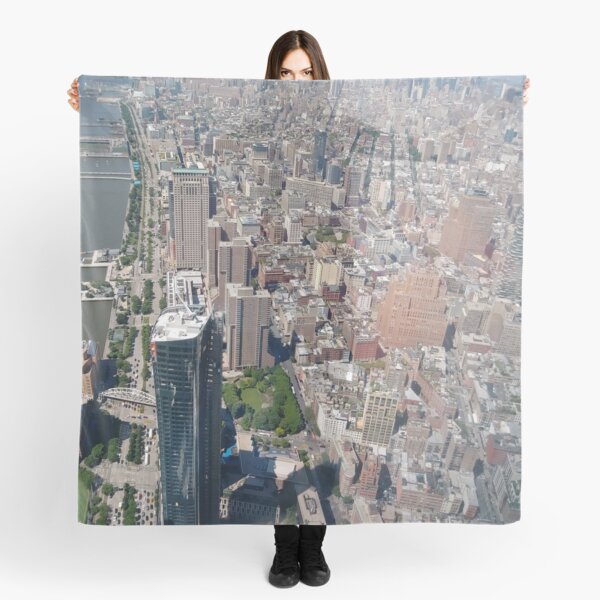 Aerial photography, New York City, Manhattan, Brooklyn, New York, streets, buildings, skyscrapers, #NewYorkCity, #Manhattan, #Brooklyn, #NewYork, #streets, #buildings, #skyscrapers, #cars Scarf