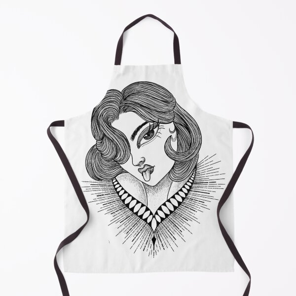 Item preview, cute blackwork girl designed and sold by tikalestari.