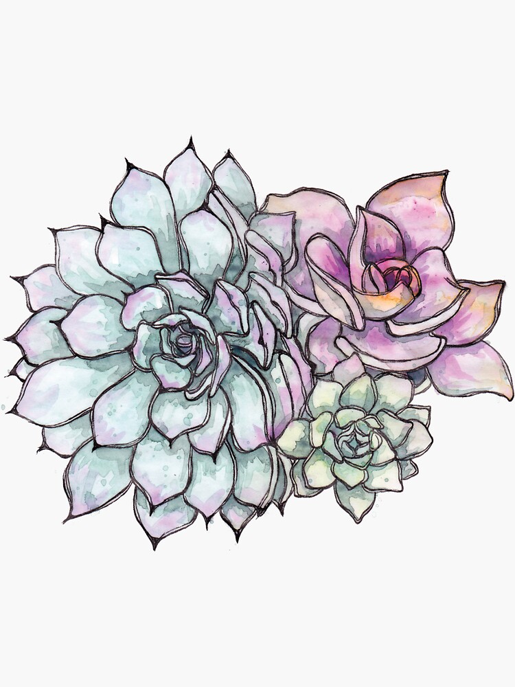 Thumbnail 3 of 3, Sticker, Succulove designed and sold by Haley Luden.