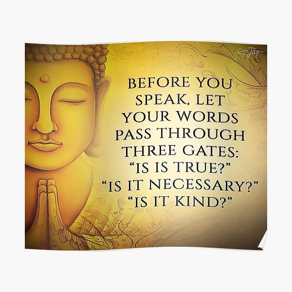 Buddha Quote on Speaking Poster