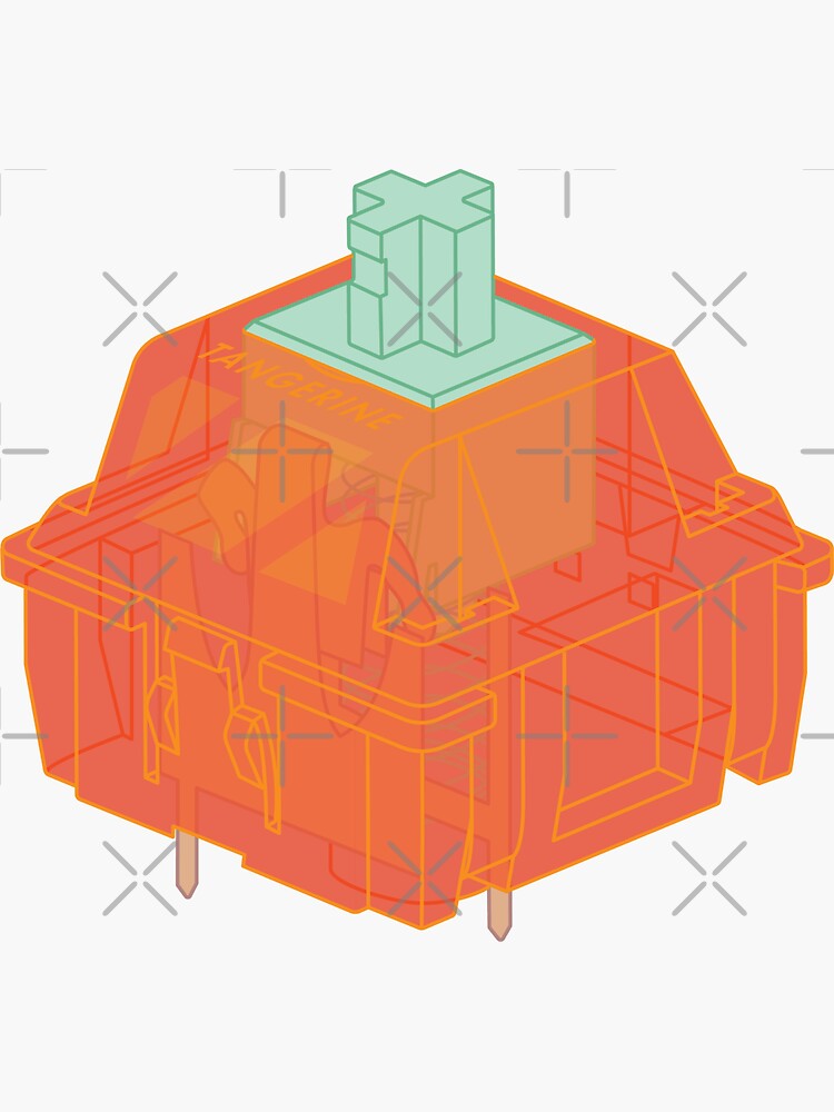 "Tangerine Mechanical Keyboard Cherry MX Switch" Sticker by Charredsky