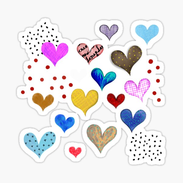 Pegatinas de corazones dibujados a mano Doodle Heart Planner Pegatinas  Rainbow Heart Stickers Small Hearts Stickers Love Stickers -  México