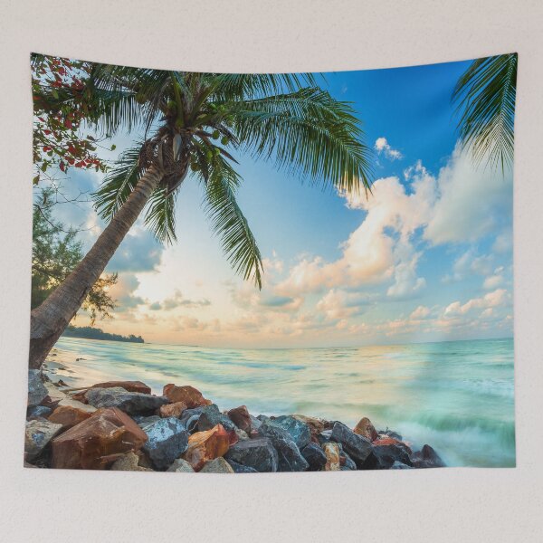Item preview, Beautiful Early Morning Sunrise With Coconut Tree designed and sold by JTS STORE.