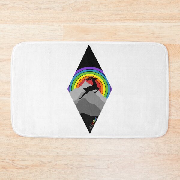 Item preview, Rainbow sunset, deer jumping over mountains designed and sold by RikkyTeesPride.