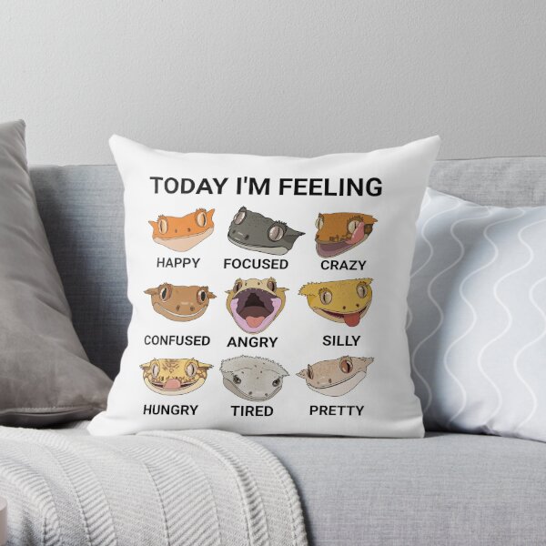Today I'm feeling... Crested gecko Throw Pillow