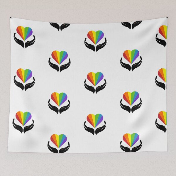 Item preview, Rainbow heart held by hands designed and sold by RikkyTeesPride.