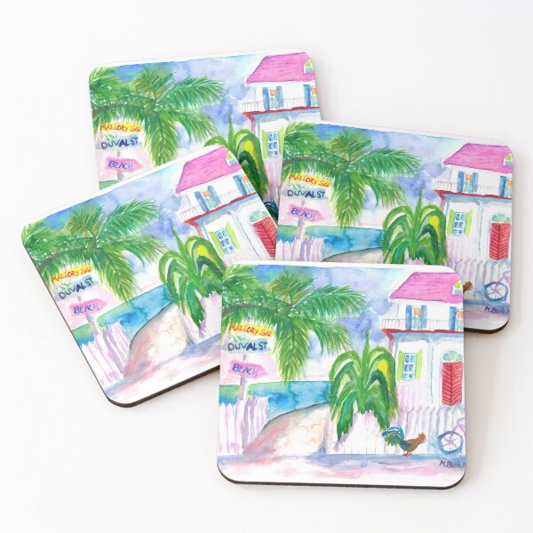 Item preview, Key West Pink House and Signpost with Bike designed and sold by artshop77.