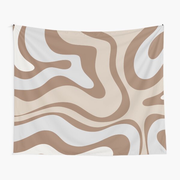 Item preview, Modern Liquid Swirl Abstract Pattern Square in Coffee Brown and Light Silver Grey designed and sold by kierkegaard.