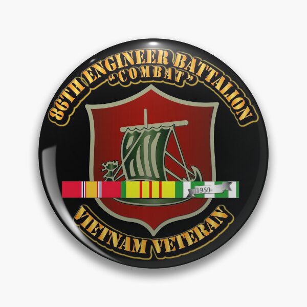 Item preview, DUI - 86th Engineer Battalion (Combat) w SVC Ribbon designed and sold by Military Insignia Products.