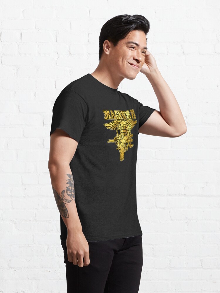Alternate view of 80’s TV Show Magnum PI Hawaiian Spec Ops Navy Seal Trident - Gold Classic T-Shirt