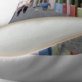 Thumbnail 2 of 3, Throw Pillow, Colours of Burano designed and sold by Tiffany Dryburgh.
