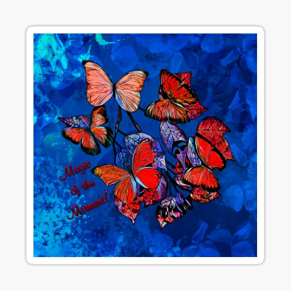 Legakulie Piano Schmetterlinge blau rot Sticker