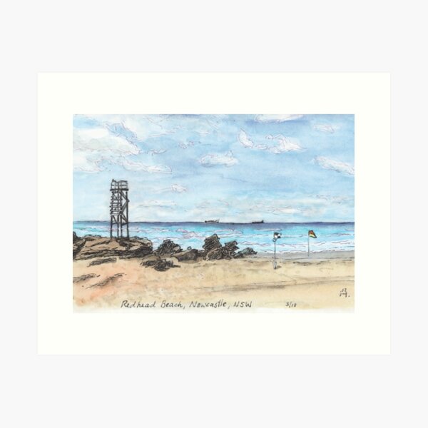 Australian Scene - Redhead Beach, Newcastle, NSW, Aus. Art Print