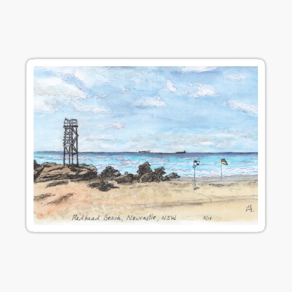 Australian Scene - Redhead Beach, Newcastle, NSW, Aus. Sticker