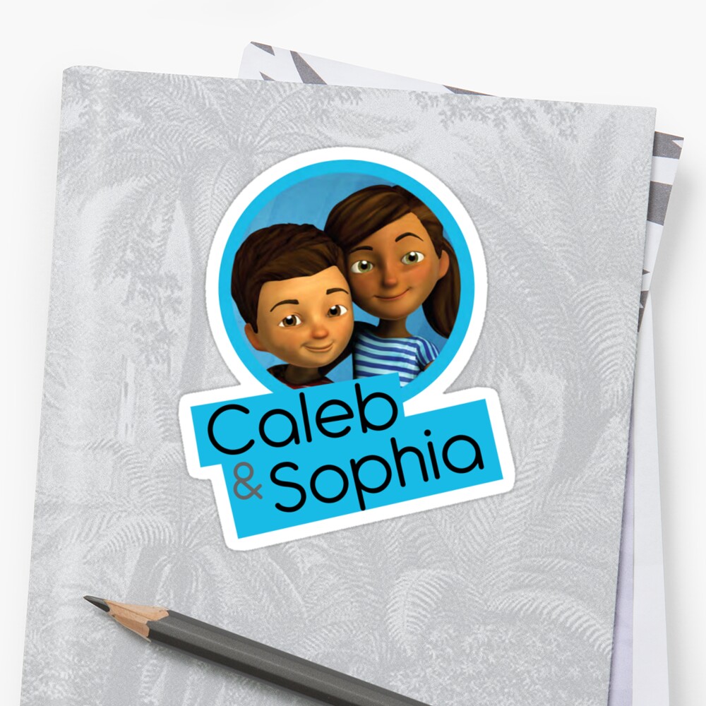 Caleb And Sophia Circle Blue Stickers By Jw Stuff Redbubble