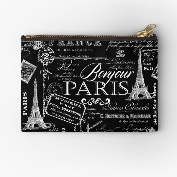 Item preview, Vintage Paris French Lifestyle With Eiffel Tower Black And White Allover Pattern designed and sold by artsandsoul.