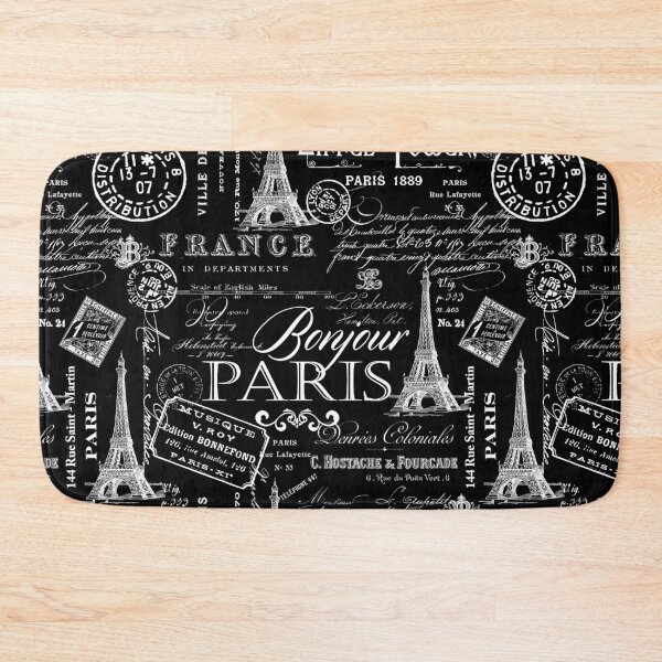 Item preview, Vintage Paris French Lifestyle With Eiffel Tower Black And White Allover Pattern designed and sold by artsandsoul.