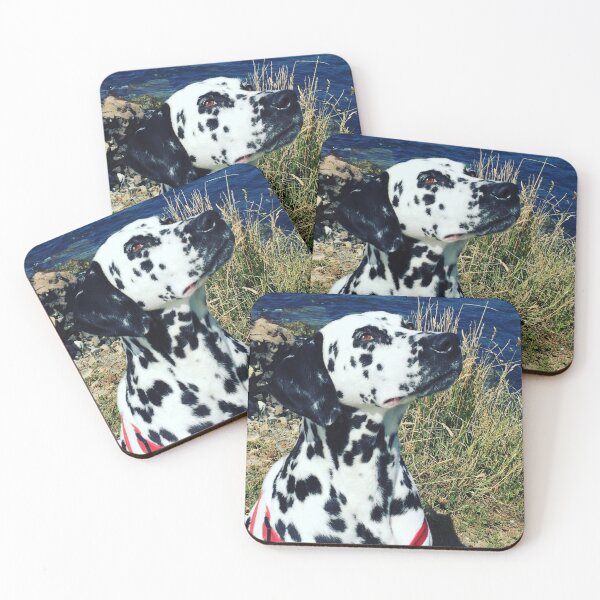 Item preview, DALMATIAN BY THE SEA | black and white spotty dog by the ocean designed and sold by Le Plus Three.