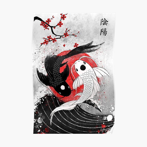 Koi fish - Yin Yang Poster