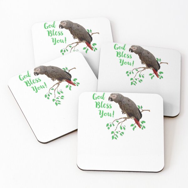 Item preview, African Grey Parrot  God Bless You Premium  designed and sold by Montecinostamps.