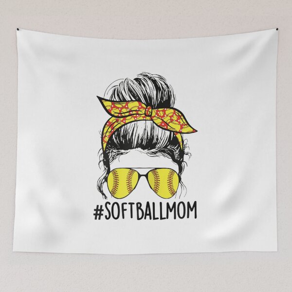 Item preview, Funny Softball Mom Messy Bun Mama Mother's Day Sporty Mom designed and sold by JayeBraden.