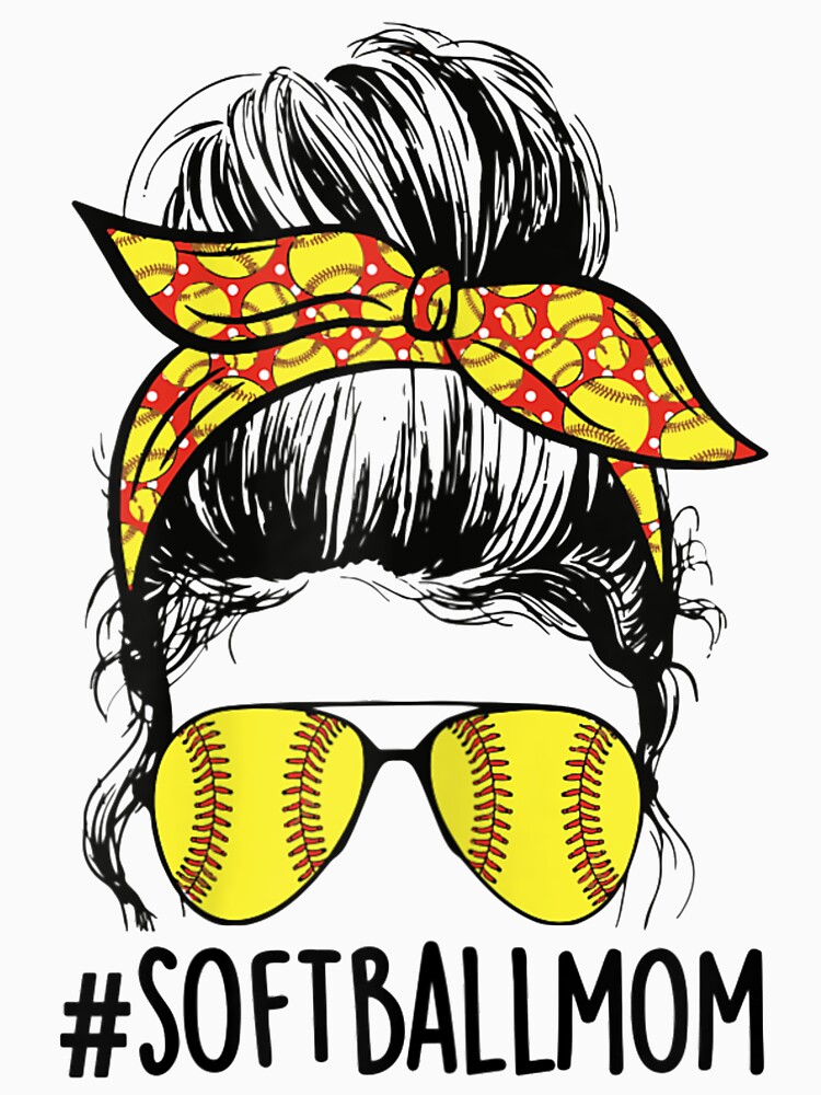 Baseball Mom Shirt Funny Softball Mom Messy Bun Mama Mother's Day Spor -  Gerbera Story