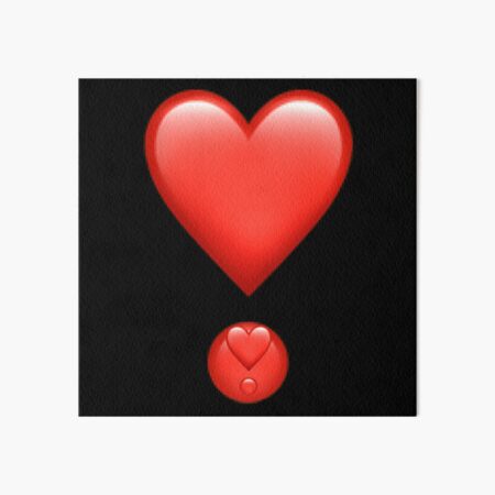 Exclamation heart emoji design on black 